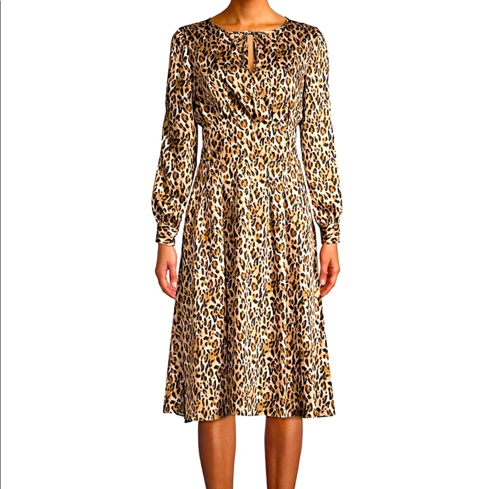NWOT donna karan satin leopard dress